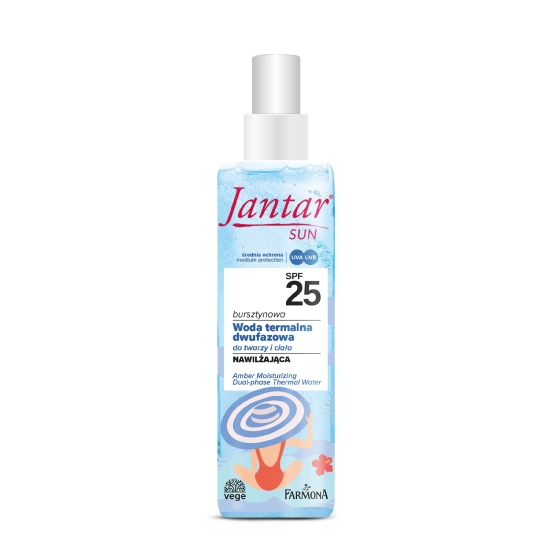 FARMONA Jantar Sun Bursztynowa Woda termalna dwufazowa do twarzy i ciała SPF25  200ml