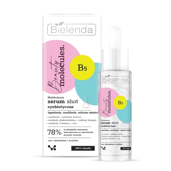 Bielenda Beauty Molecules.Molekularne Serum Shot synbiotyczne - do cery wrażliwej i odwodnionej 30ml