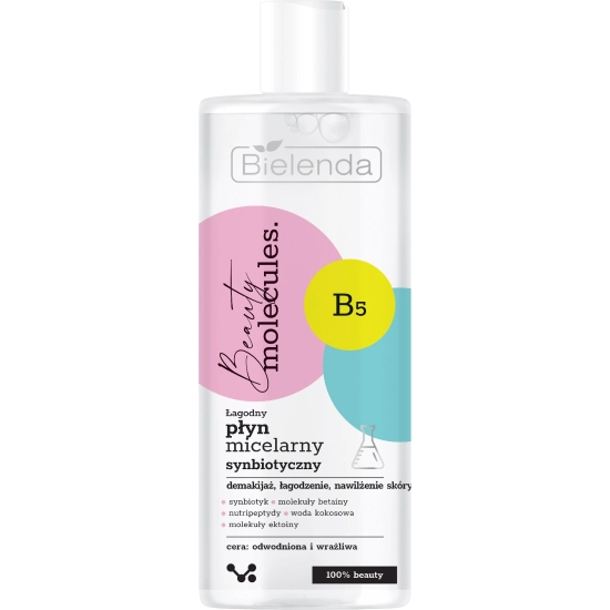 Bielenda Beauty Molecules.Łagodny Płyn micelarny synbiotyczny - do cery wrażliwej i odwodnionej  500ml
