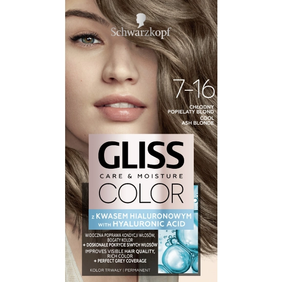 Schwarzkopf  Gliss Color Krem koloryzujący nr 7-16 Chłodny Popielaty Blond 1op.