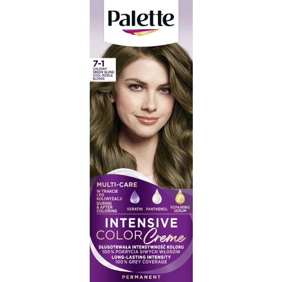 Palette Intensive Color Creme Krem koloryzujący nr 7-1 Chłodny Średni Blond 1op.