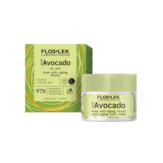 FLOSLEK richAvocado Krem Anti-aging tłusty na dzień i noc - skóra sucha 50ml