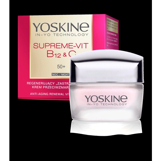 YOSKINE Supreme Vit B12 & C Regenerujący Krem przeciwzmarszczkowy 50+ na noc 50ml