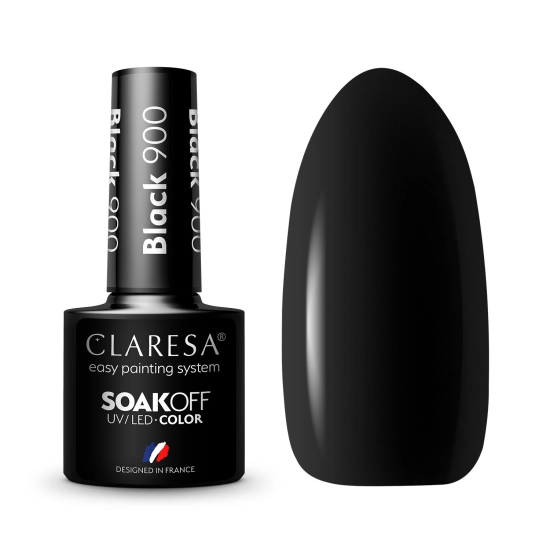 CLARESA Lakier hybrydowy do paznokci BLACK - 900  5g