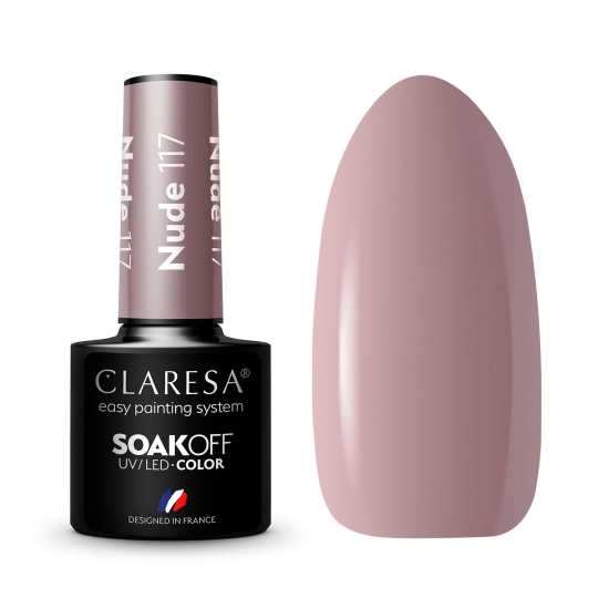 CLARESA Lakier hybrydowy do paznokci NUDE - 117  5g