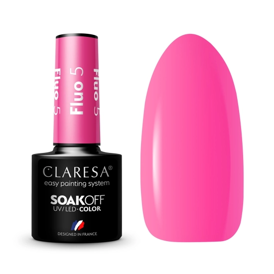 CLARESA Lakier hybrydowy do paznokci FLUO - 5  5g