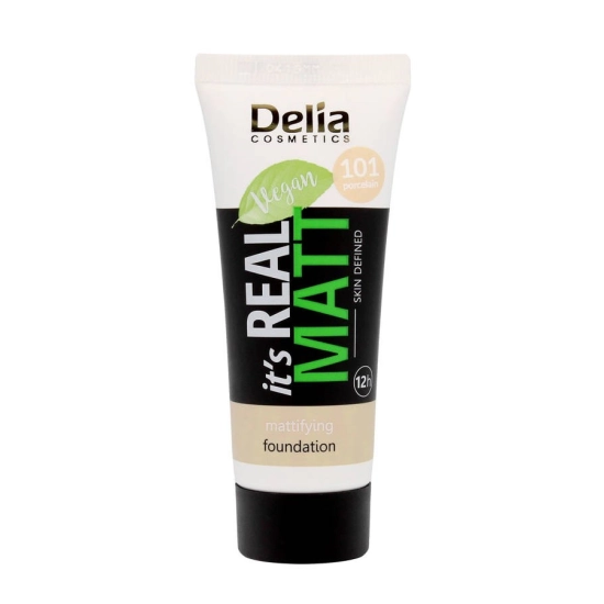 DELIA COSMETICS It`s Real Matt Podkład matujący odżywczo-nawilżający nr 101 Porcelain 30 ml
