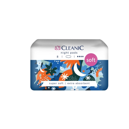 CLEANIC Podpaski higieniczne Soft - na noc 1op.- 8szt