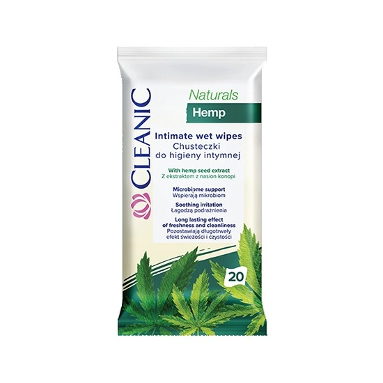 CLEANIC Chusteczki do higieny intymnej Naturals Hemp 1op.-20szt