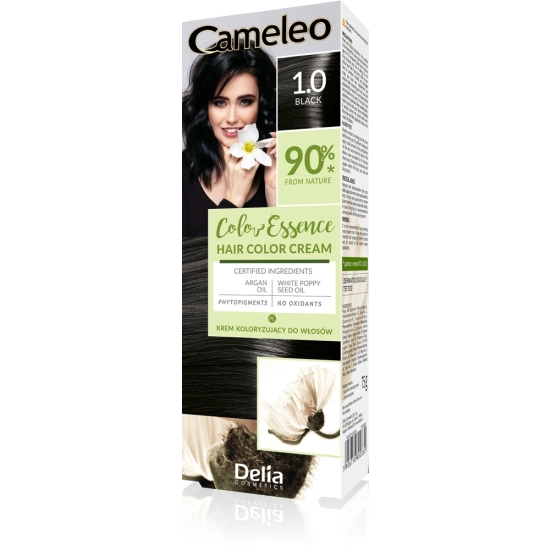 DELIA COSMETICS Cameleo Color Essence Krem koloryzujący nr 1.0 - black  1op.