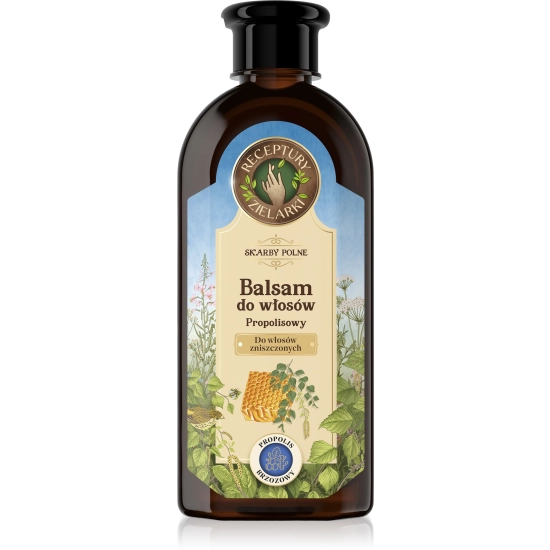 RECEPTURY ZIELARKI Skarby Polne Balsam z propolisem brzozowym do włosów zniszczonych 350ml