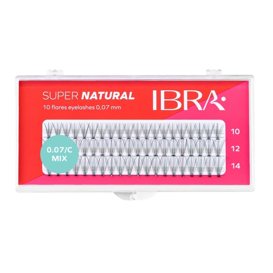 IBRA Kępki rzęs SUPER NATURAL 0.07-C-MIX(8,10 i 12mm)  1op.