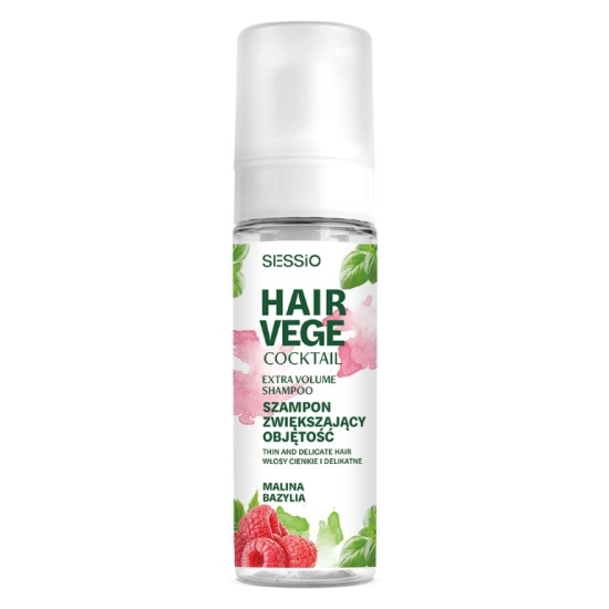 CHANTAL Sessio Hair Vege Szampon w piance zwiększający objętość włosów - Malina i Bazylia 175g
