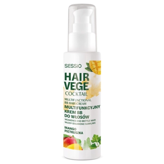 SESSIO Hair Vege Coctail Multifunkcyjny Krem BB do włosów osłabionych i łamliwych - Mango i Pietruszka 100ml