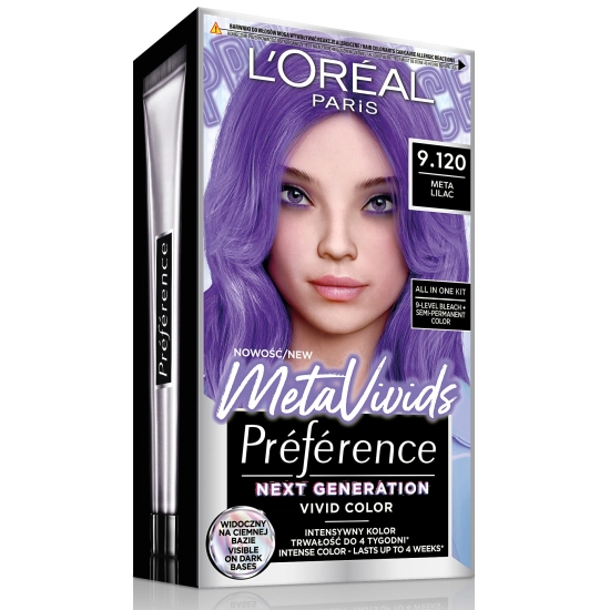 LOREAL PREFERENCE Metavivids Farba do włosów 9.120 LILAC