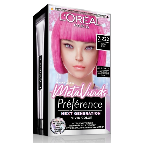 LOREAL PREFERENCE Metavivids Farba do włosów 7.222 PINK