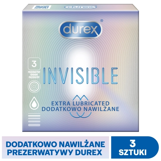 DUREX PREZERW.3szt INVISIBLE  Ext.Lubricat