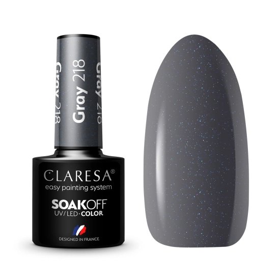 CLARESA Lakier hybrydowy Gray nr 218  5g
