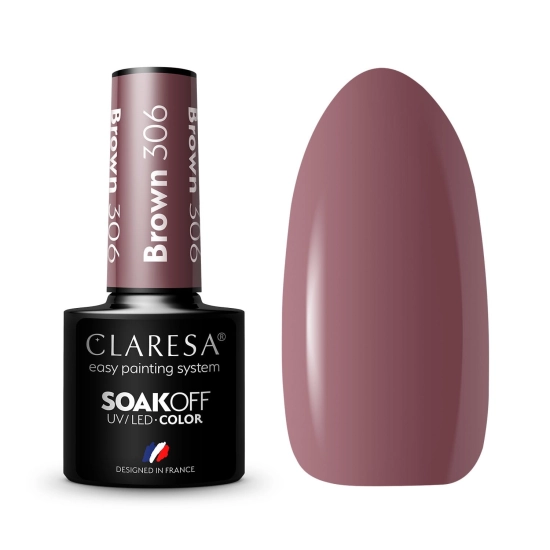 CLARESA Lakier hybrydowy Brown nr 306  5g