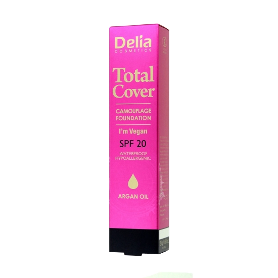 DELIA COSMETICS Hipoalergiczny podkład kryjący Total Cover SPF20 nr 55 25g