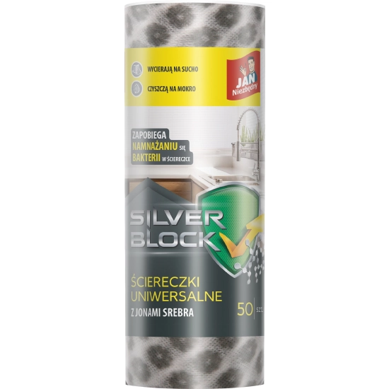 SARANTIS JAN NIEZBĘDNY Ściereczki na rolce Silver Block 50 sztuk