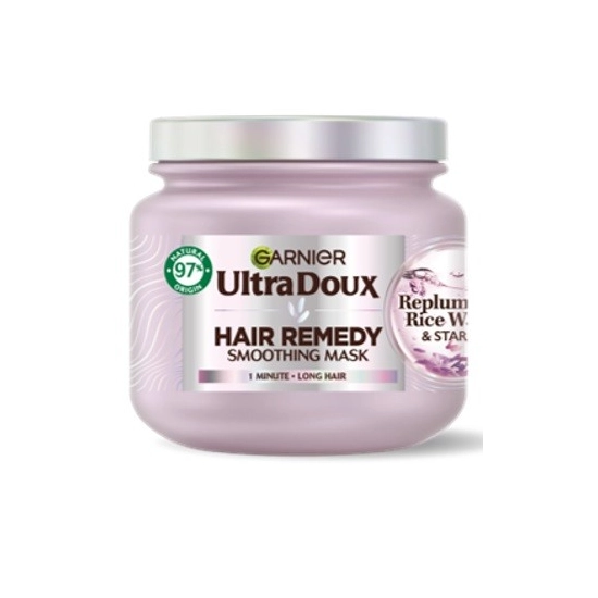 GARNIER Ultra Doux Maska do włosów długich Replumping Rise Water & Starch (woda ryżowa i skrobia) 340ml