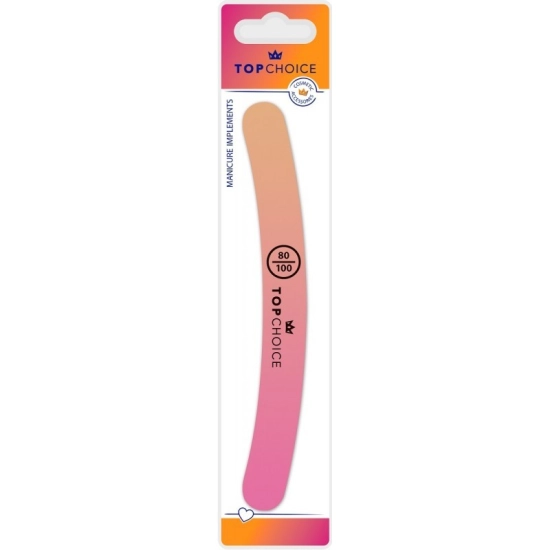 TOP CHOICE Manicure Pilnik do paznokci Rainbow 80/100 - banan (70105) 1szt