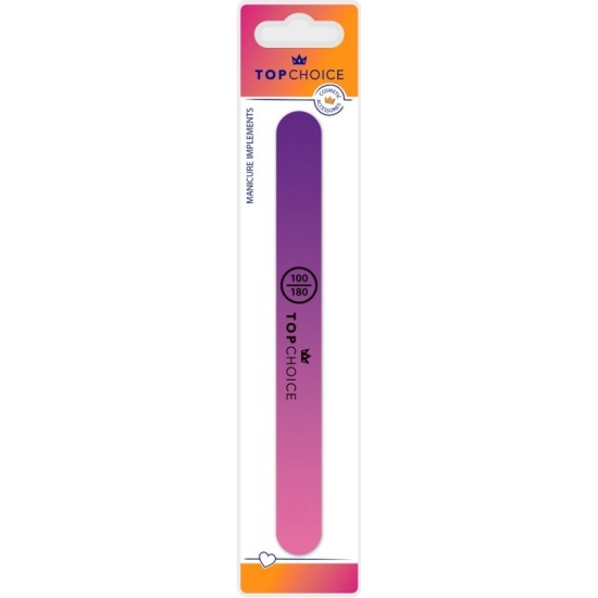 TOP CHOICE Manicure Pilnik do paznokci Rainbow 100/180 - prosty (70112) 1szt