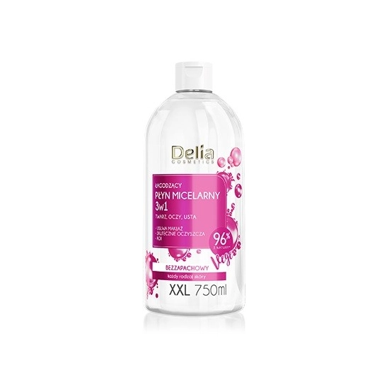 DELIA COSMETICS Łagodzący Płyn micelarny 3w1 XXL 750ml