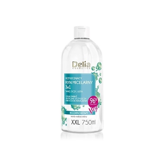 DELIA COSMETICS Oczyszczający Płyn micelarny 3w1 XXL 750ml