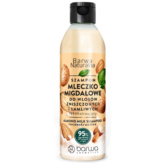 BARWA Naturalna Mleczko Migdałowe Szampon do włosów zniszczonych i łamliwych 300ml