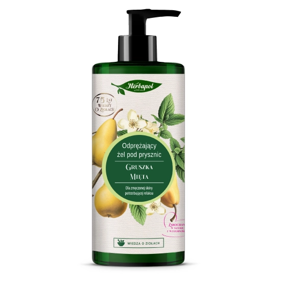 HERBAPOL Odprężający Żel pod prysznic - Gruszka & Mięta 740ml