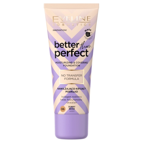 EVELINE Better Than Perfect Nawilżająco-kryjący podkład z formułą No Transfer 06 Sunny Biege 30 ml