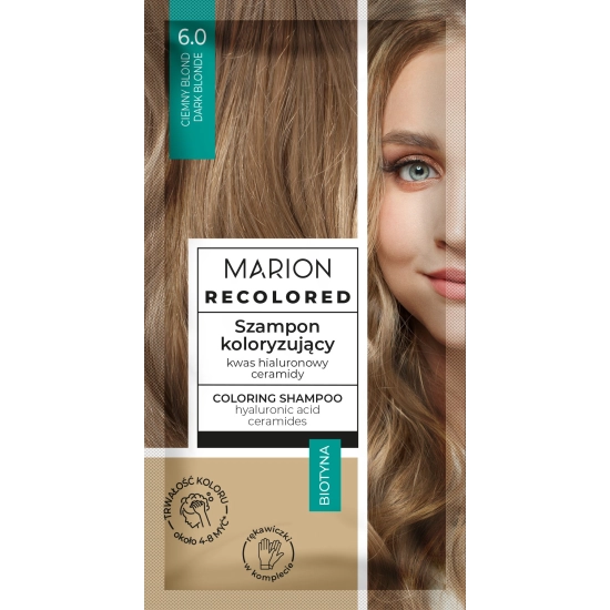 MARION Recolored Szampon koloryzujący nr 6.0 Ciemny Blond (4-8 myć) 35ml