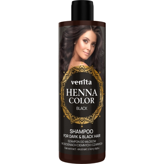 VENITA Henna Color Szampon do włosów w odcieniach ciemnych i czarnych - Black 300ml