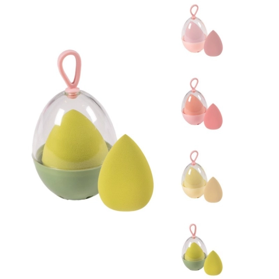 TOP CHOICE GĄBKA BLENDER Z ETUI DO MAKIJAŻU PU  MULTIKOLOR