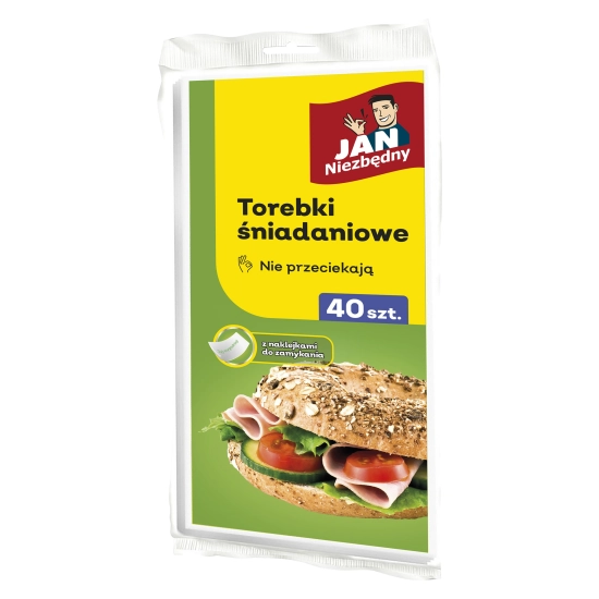 JAN NIEZBĘDNY Torebki śniadaniowe papierowe z folią 1op.-40szt
