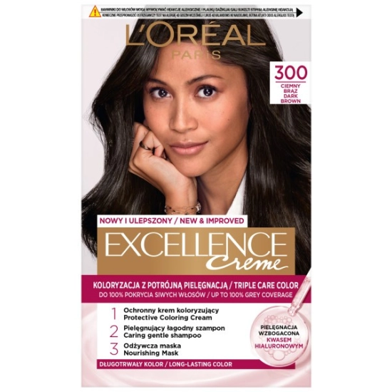 LOREAL Excellence Creme Farba do włosów 3 Ciemny brąz