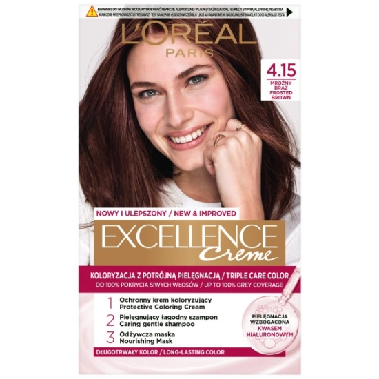 LOREAL Excellence Creme Farba do włosów 4.15 Mrozny brąz