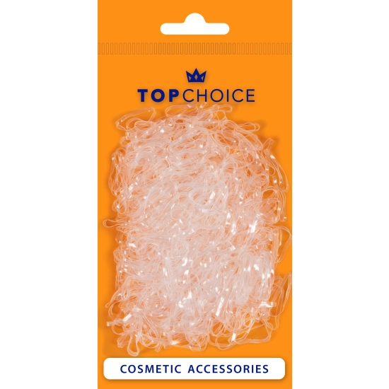 TOP CHOICE Gumki do włosów - transparentne (26928) 1 op. - 500 szt.