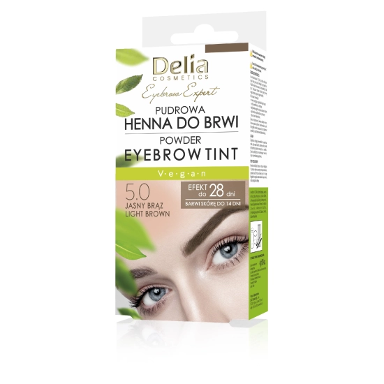 DELIA Henna do brwi pudrowa w saszetkach 5.0 - Jasny brąz
