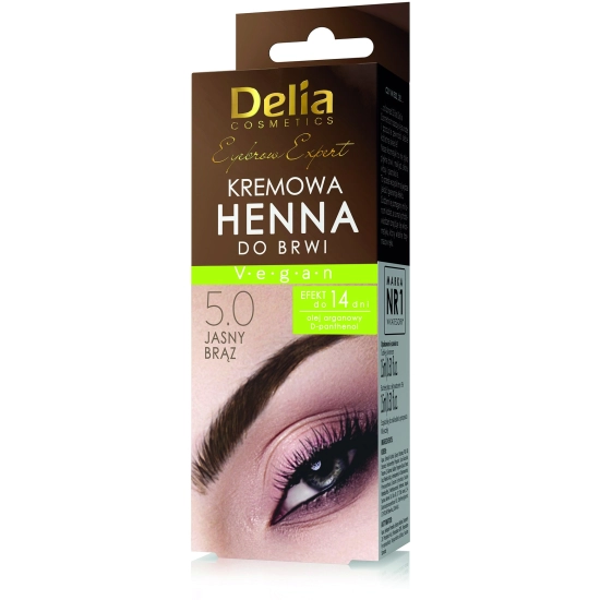 DELIA Henna w kremie 5.0 - Jasny brąz 15 ml