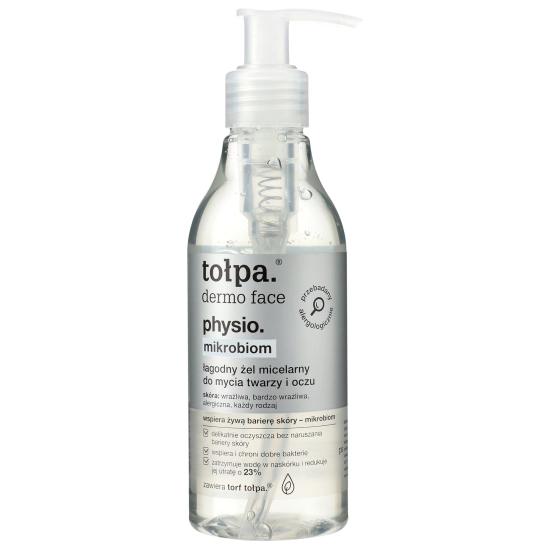 TOŁPA Dermo Face Physio Mikrobiom Łagodny Żel micelarny do mycia twarzy i oczu 195 ml