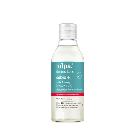 TOŁPA Dermo Face Sebio+ Tonik do twarzy 2 Kwasy 5%: AHA+LHA 200 ml