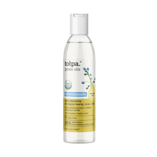 TOŁPA Green Oils Oczyszczanie Płyn micelarny do mycia twarzy, oczu i ust 200 ml