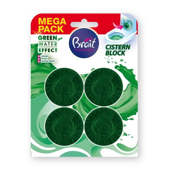 BRAIT Green Water Effect Krążek do WC Zielony 4 x 50 g