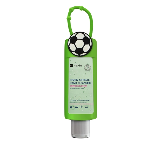HISKIN Antibac Hand Cleanser+ Biobójczy Żel do rąk owocowy - piłka (butelka 75ml+etui)