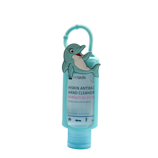 HISKIN Antibac Hand Cleanser+ Biobójczy Żel do rąk o zapachu owoców leśnych - delfin (butelka 75ml+etui)