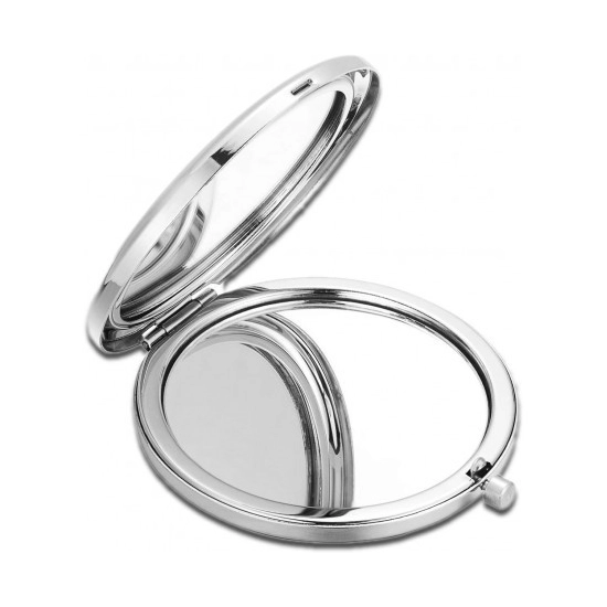 ECARLA Lusterko kosmetyczne metalowe otwierane białe L11