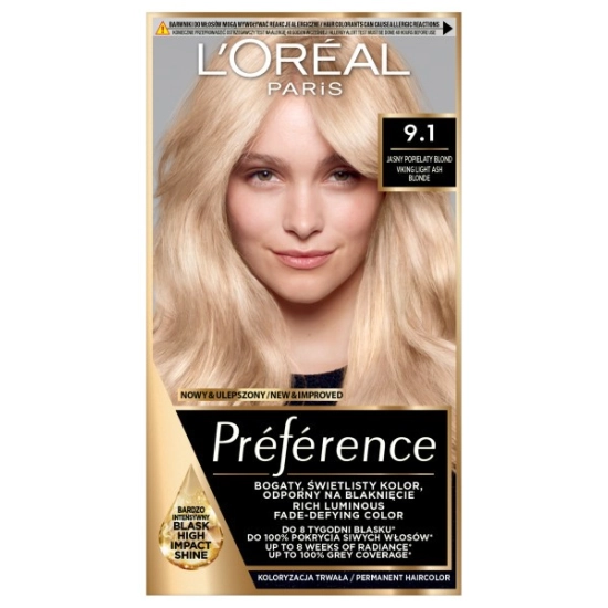 Loreal Preference Recital Farba do włosów 9.1 Jasny popielaty blond